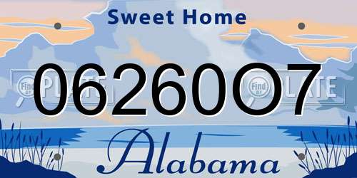 06260O7 Alabama License Plate