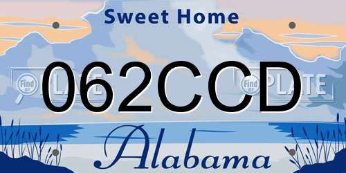 062CCD Alabama License Plate