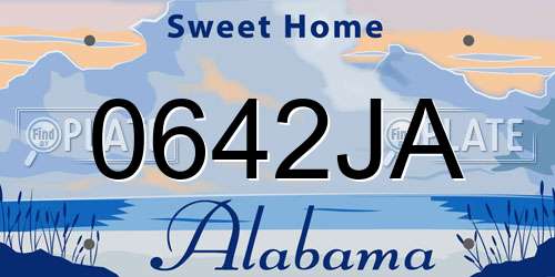 0642JA Alabama License Plate