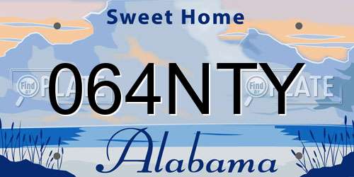 064NTY Alabama License Plate