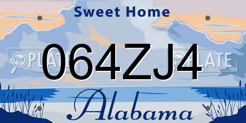 064ZJ4 Alabama License Plate