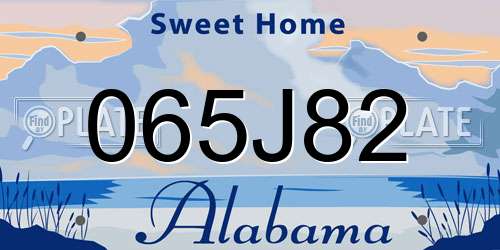 065J82 Alabama License Plate