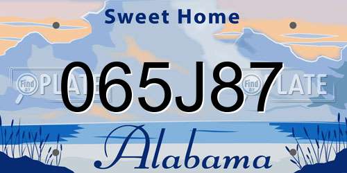 065J87 Alabama License Plate