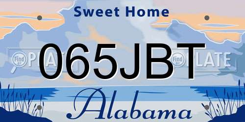 065JBT Alabama License Plate