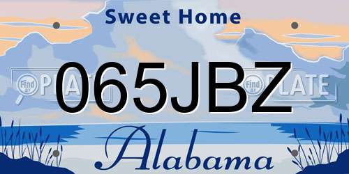 065JBZ Alabama License Plate