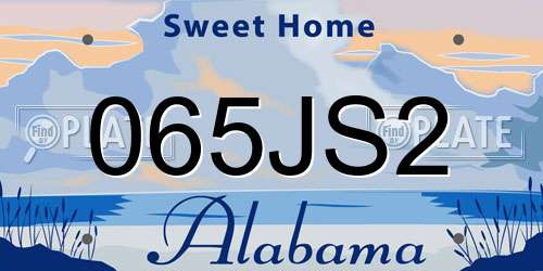 065JS2 Alabama License Plate