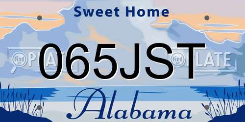 065JST Alabama License Plate