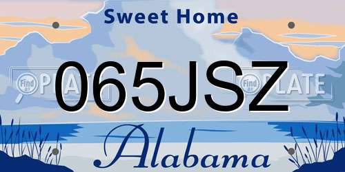 065JSZ Alabama License Plate