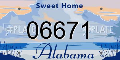 06671 Alabama License Plate