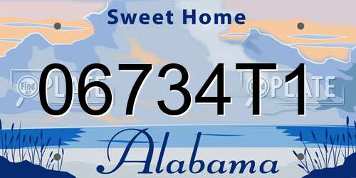 06734T1 Alabama License Plate
