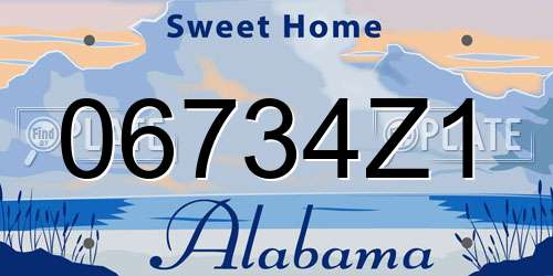 06734Z1 Alabama License Plate