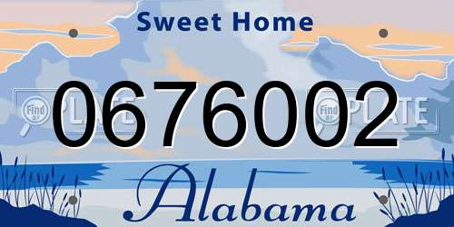 0676002 Alabama License Plate