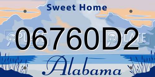 06760D2 Alabama License Plate