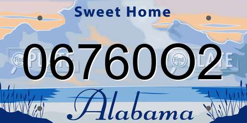 06760O2 Alabama License Plate