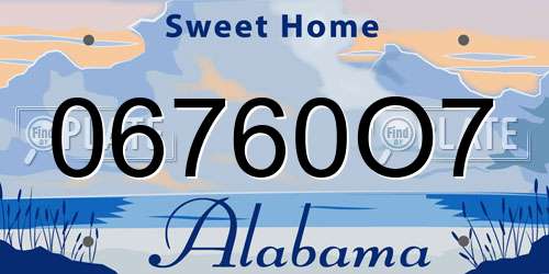 06760O7 Alabama License Plate