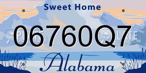 06760Q7 Alabama License Plate
