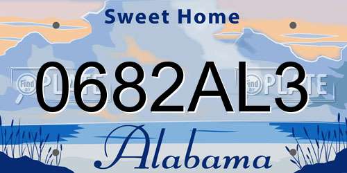 0682AL3 Alabama License Plate