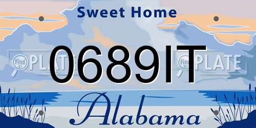 0689IT Alabama License Plate