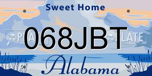 068JBT Alabama License Plate
