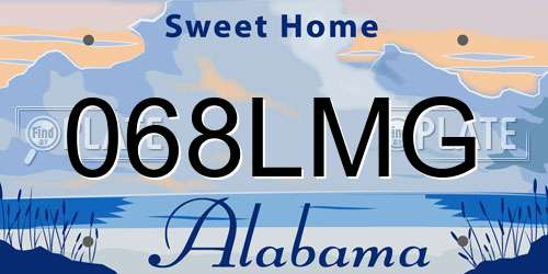 068LMG Alabama License Plate