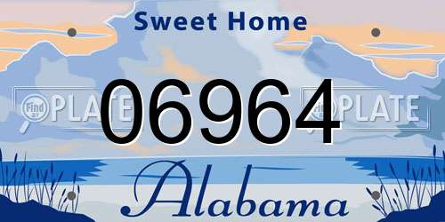 06964 Alabama License Plate