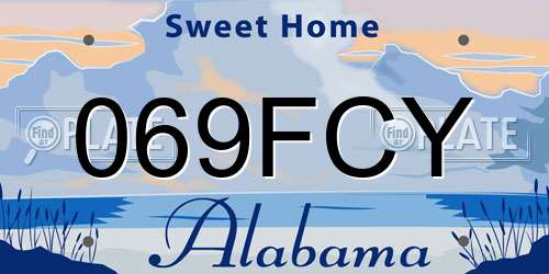 069FCY Alabama License Plate