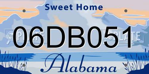 06DB051 Alabama License Plate