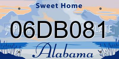 06DB081 Alabama License Plate