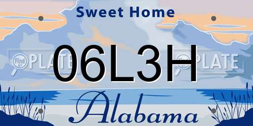 06L3H Alabama License Plate