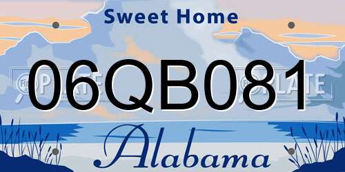 06QB081 Alabama License Plate