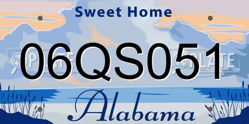 06QS051 Alabama License Plate