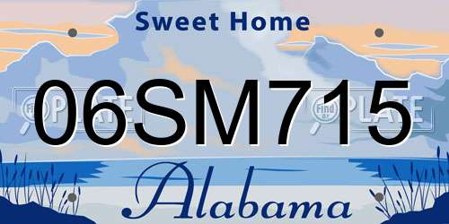 06SM715 Alabama License Plate