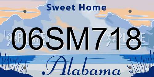 06SM718 Alabama License Plate