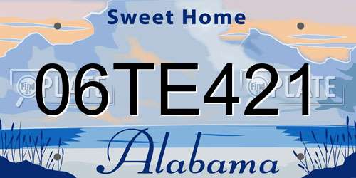 06TE421 Alabama License Plate