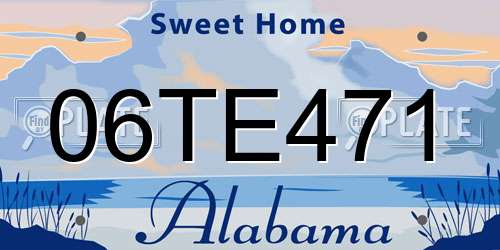 06TE471 Alabama License Plate