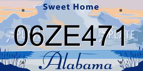 06ZE471 Alabama License Plate