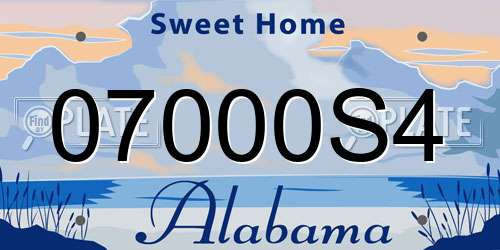 07000S4 Alabama License Plate