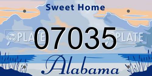 07035 Alabama License Plate