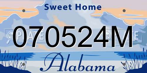 070524M Alabama License Plate