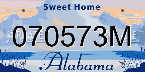 070573M Alabama License Plate