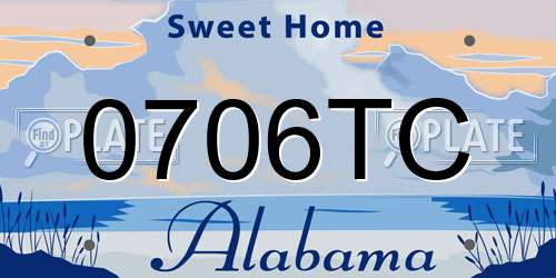 0706TC Alabama License Plate