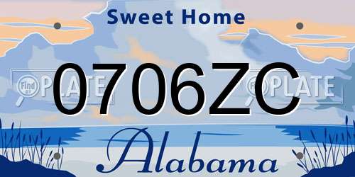 0706ZC Alabama License Plate