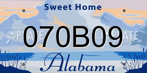 070B09 Alabama License Plate