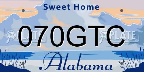 070GTC Alabama License Plate