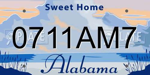 0711AM7 Alabama License Plate