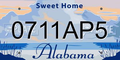 0711AP5 Alabama License Plate