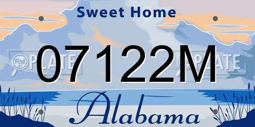07122M Alabama License Plate