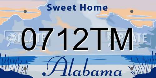 0712TM Alabama License Plate