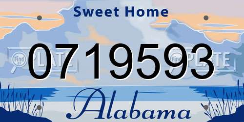 0719593 Alabama License Plate