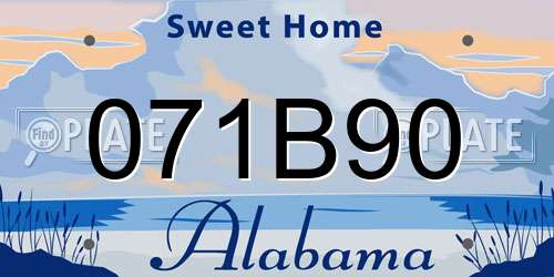 071B90 Alabama License Plate